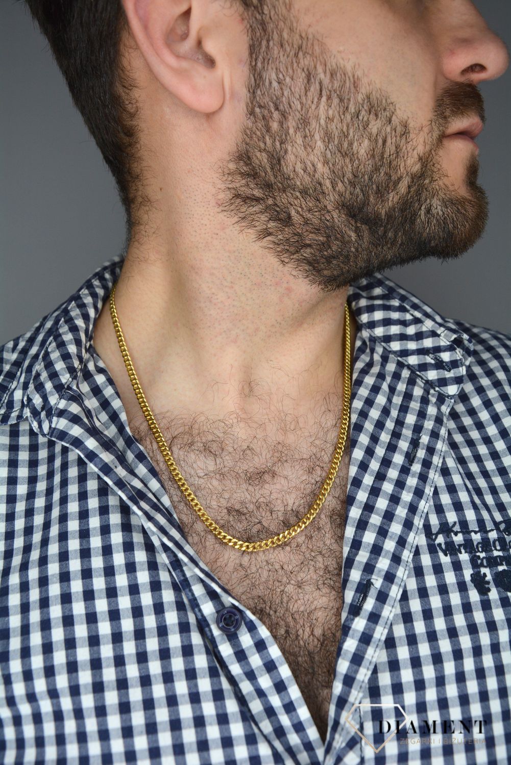 Złoty łańcuszek 585 pancerka 4 mm DIA-LAN-1118-585D 4mm ✅ Złoty łańcuszek o splocie pancerki ✅.jpg